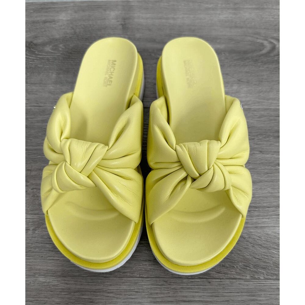 MICHAEL Michael Kors Women's Josie Knotted Slide Sandals - Buttercup 6.5M